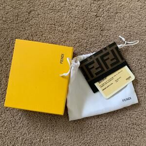 F1028 Fendi unisex new monogram leather card case with box and dust bag